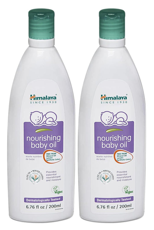 Himalaya Nourishing Baby Oil, Light & Non-Greasy for a Soothing Massage or Baby Bath, 6.76 oz, 2 Pack