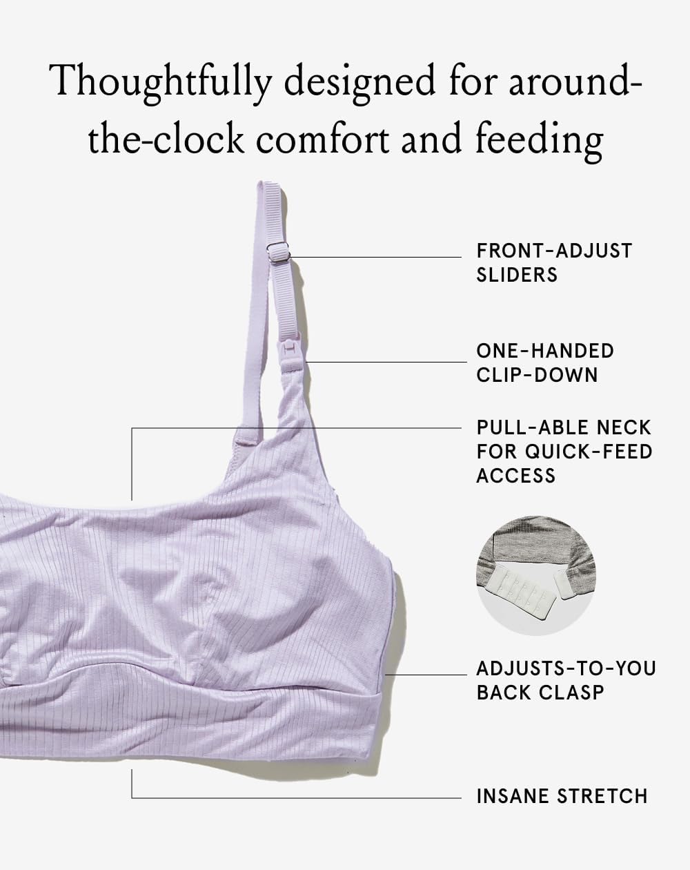 Bodily Everything Bra for Pregnancy, Nursing & Breastfeeding, Soft, Stretchy, Maternity & Sleep Bra with Nursing Access