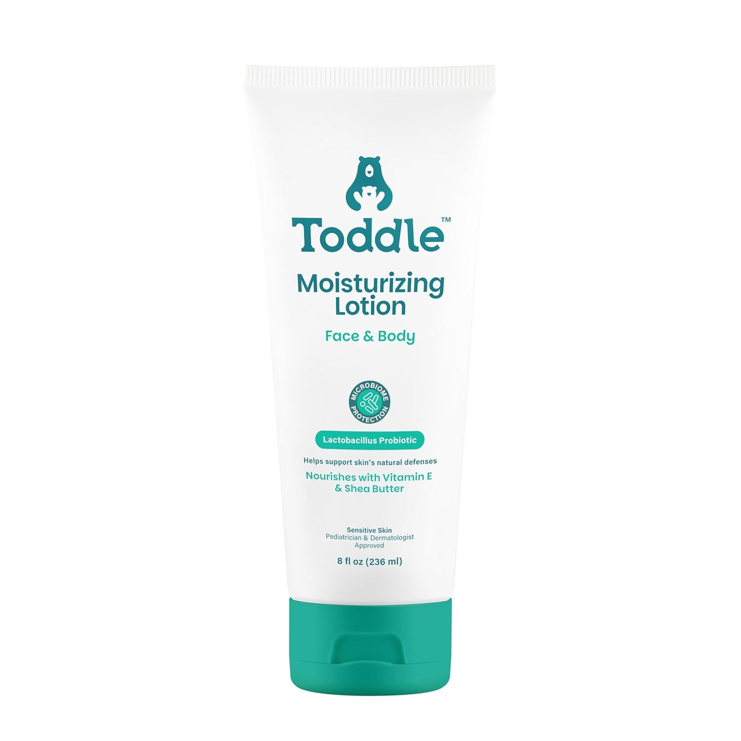 Probiotic Moisturizing Lotion for Face & Body, Eczema & Dry Skin Relief, Fragrance-Free with Vitamin E, Shea Butter for Sensitive Baby & Kids Skin, Pediatrician-Approved, 8oz