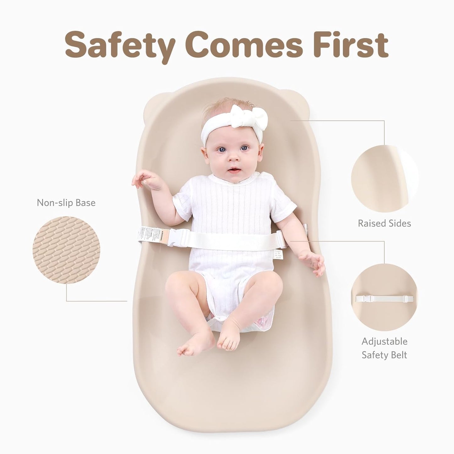 Wipe-Clean Baby Diaper Changing Pad Waterproof & Wipeable Teddy Bear Easy to Clean, Soft EVA Foam Changer Pads with Adjustable Safety Belt, Non-Slip Change Mat for Changing Station Table Dresser Bed