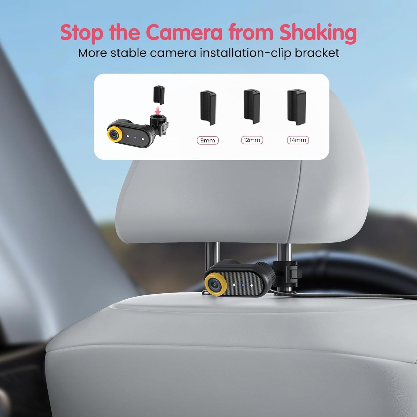 BM2A Baby Car Camera, Night Vision & 5.2" 1080P Display for Rear-Facing Car Seats, Easy No-Damage Install, Patented Anti-Shake Mount – Ideal for Parents and Pet Owners