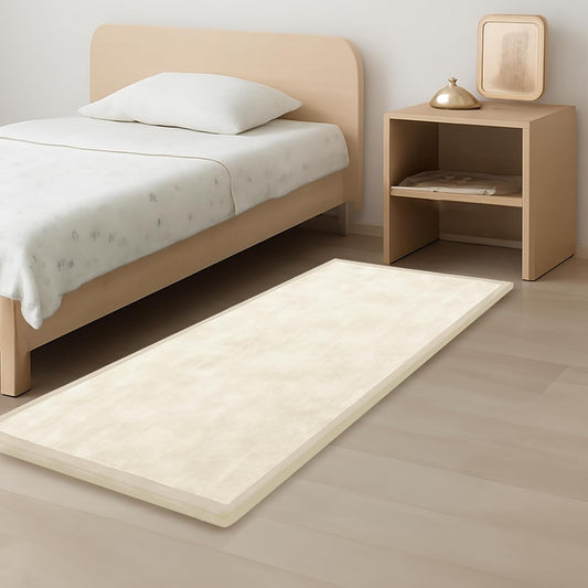 1.3" Thick Baby Play Mat for Floor, 28x72 Foam Tummy Time Mat, Padded Support Soft Plush Bedside Rugs for Infant Kids Toddler Crawling Kick Activity (Ivory)