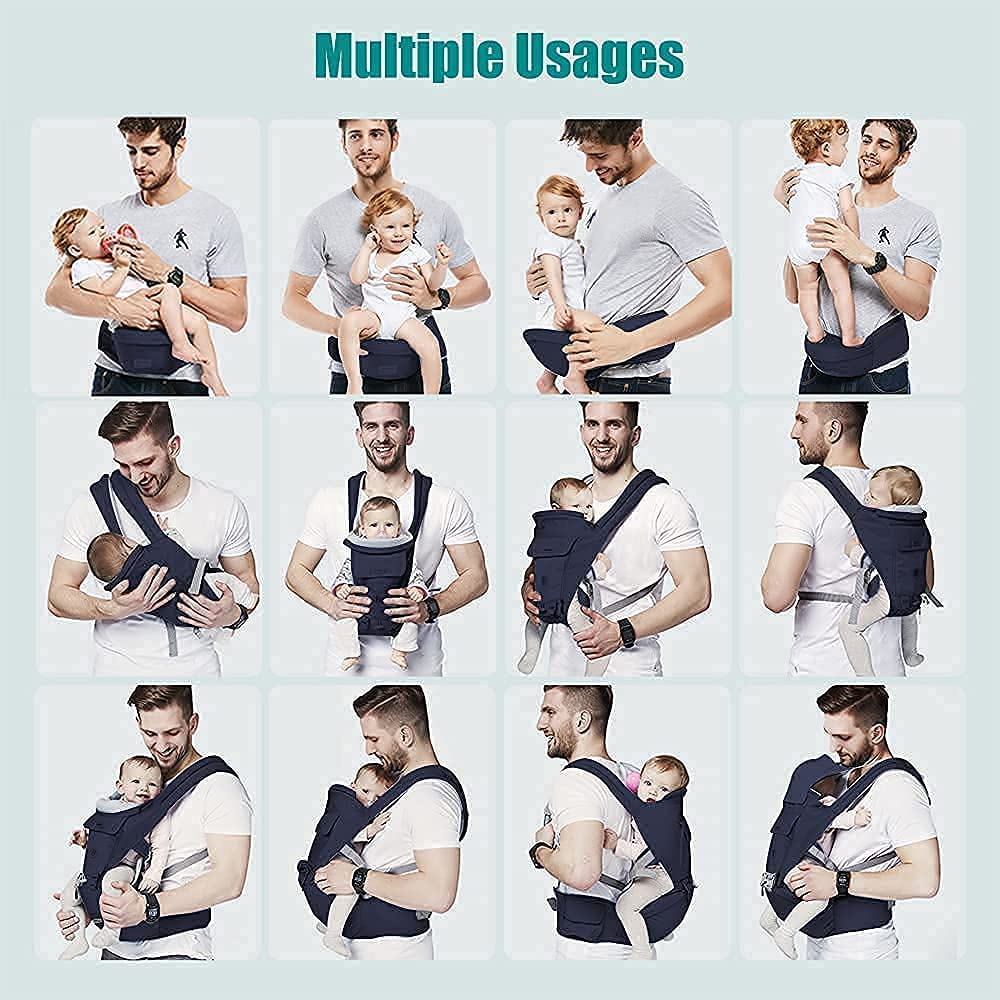 Baby Carrier Newborn to Toddler Baby Carriers with Seat Infant Baby Holder Backpack Baby Carriers Front and Back for Carrying and Hiking (Dark Blue)