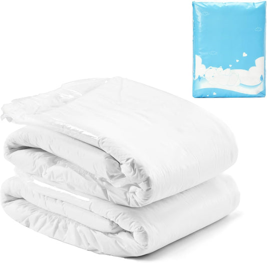 Littleforbig Adjustable Tapes Adult Diaper 2 Pieces - ABDry Ultra Absorbent Diapers White (Large 36"-48")