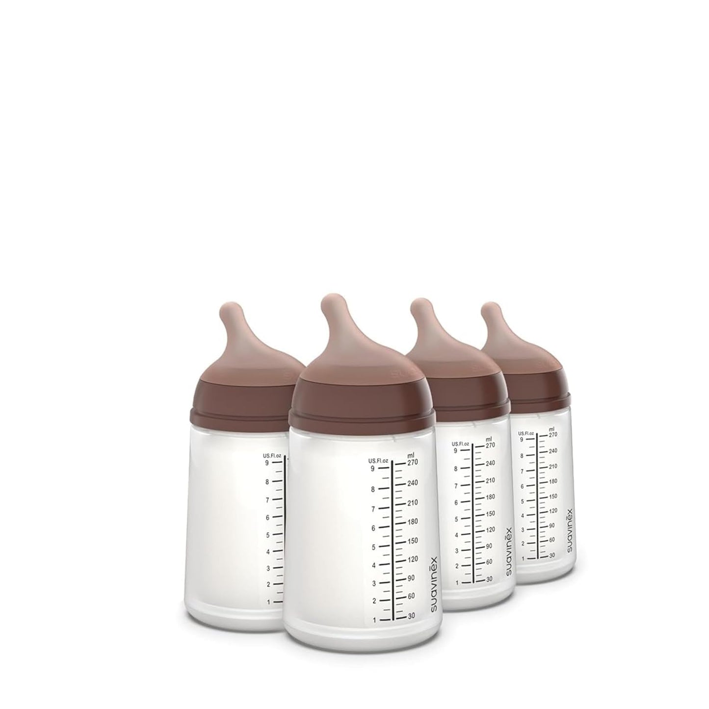 Suavinex Zero Zero Anti Colic Baby Bottle, No 1 Spanish Baby Bottle Brand, Minimizes Bottle Rejection & Nipple Confusion, Perfect for Breastfeeding Babies (4, Deep (9 Ounce))