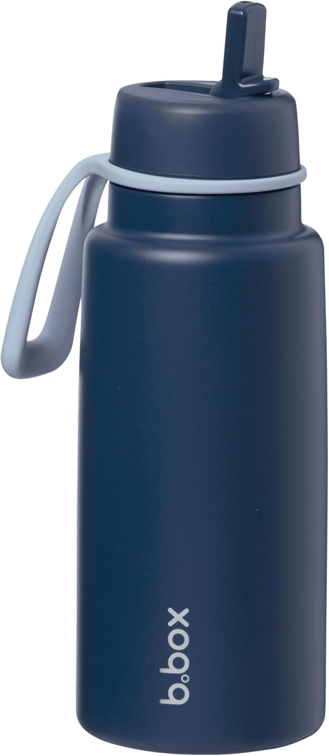 b.box Triple Insulated 34oz Water Bottle w/Stainless Steel Straw. 46 Hours Cold. Leak Proof Tumbler with Lid and Straw for Travel, Gym & School. BPA Free Sports Water Bottles.