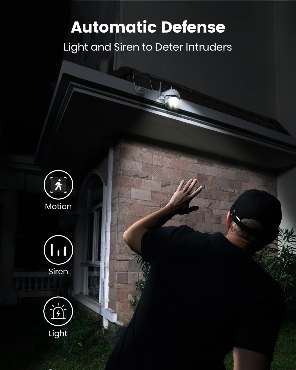 DEKCO Solar Security Camera Outdoor Wireless, Battery Powered, Panoramic Pan Tilt Zoom, Auto Motion Tracking, True 2K, Color Night Vision, Spotlight, 2-Way Talk