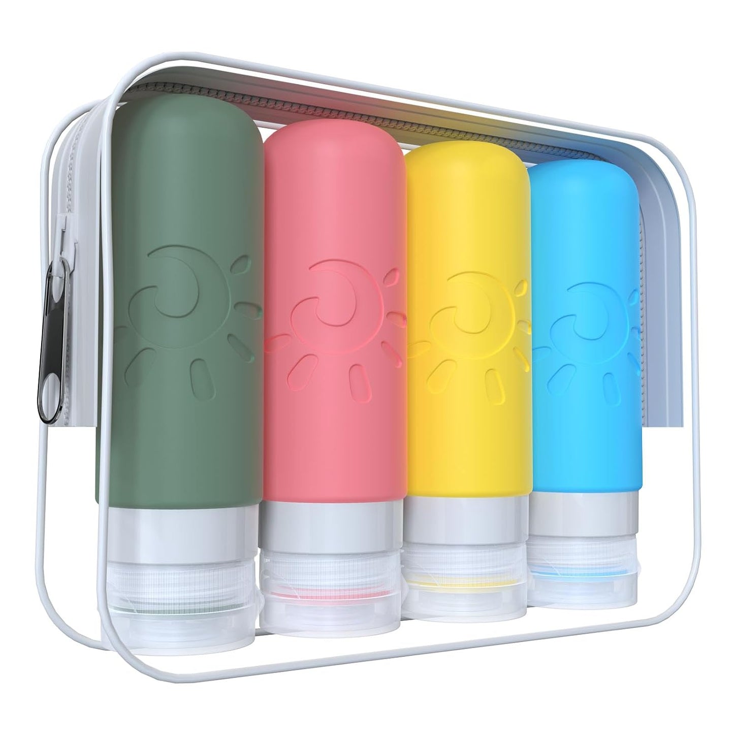 Travel Bottles for Toiletries, TSA Approved Travel Containers 3oz Leak Proof Travel Tubs Refillable Liquid Travel Accessories for Shampoo Conditioner Lotion Body Wash(Multicolored F)