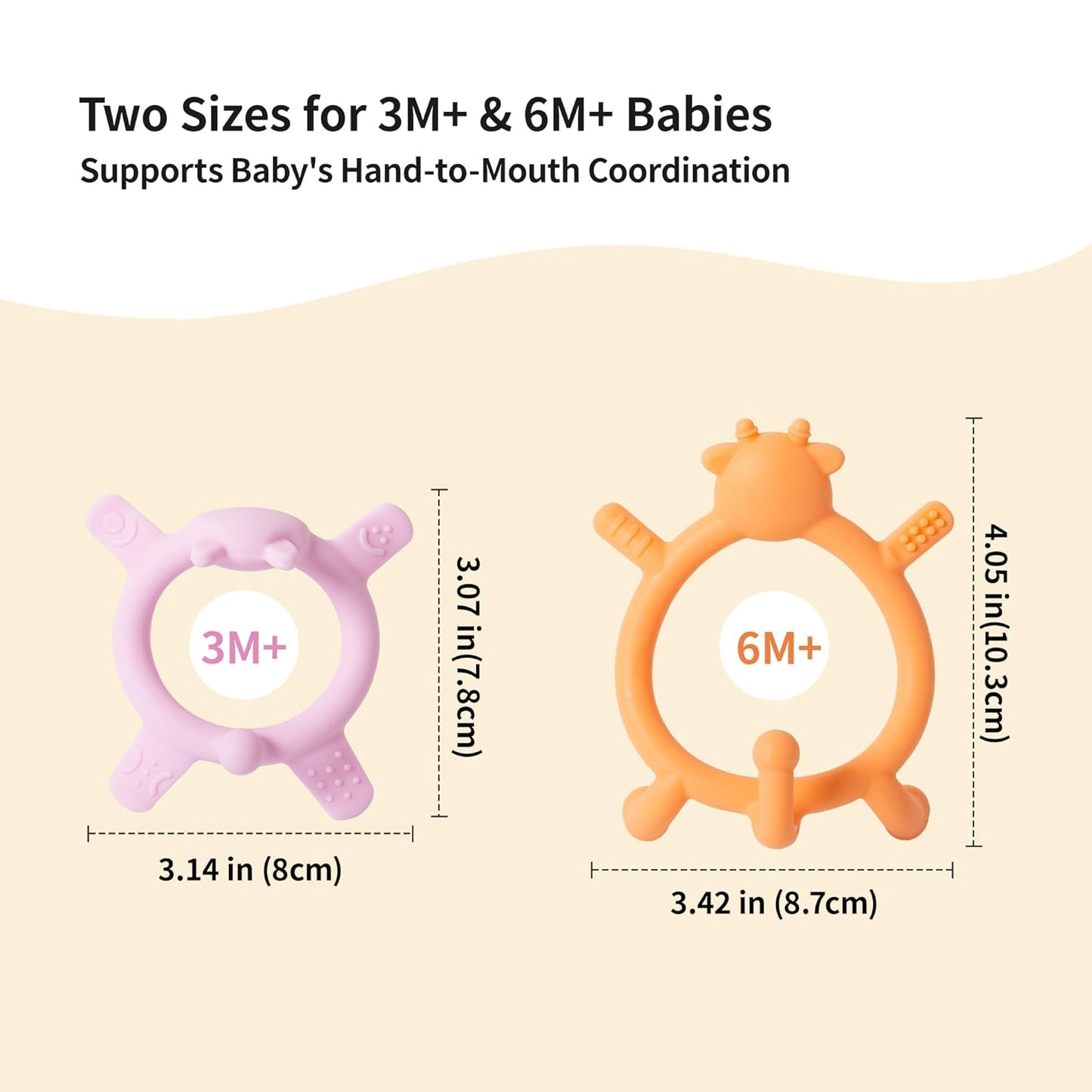 Pigeon Silicone Baby Teether – Multi-Textured Teething Relief Toys, Lightweight & Easy to Grasp, 3+ Months (Pink Rabbit, 1 Count)