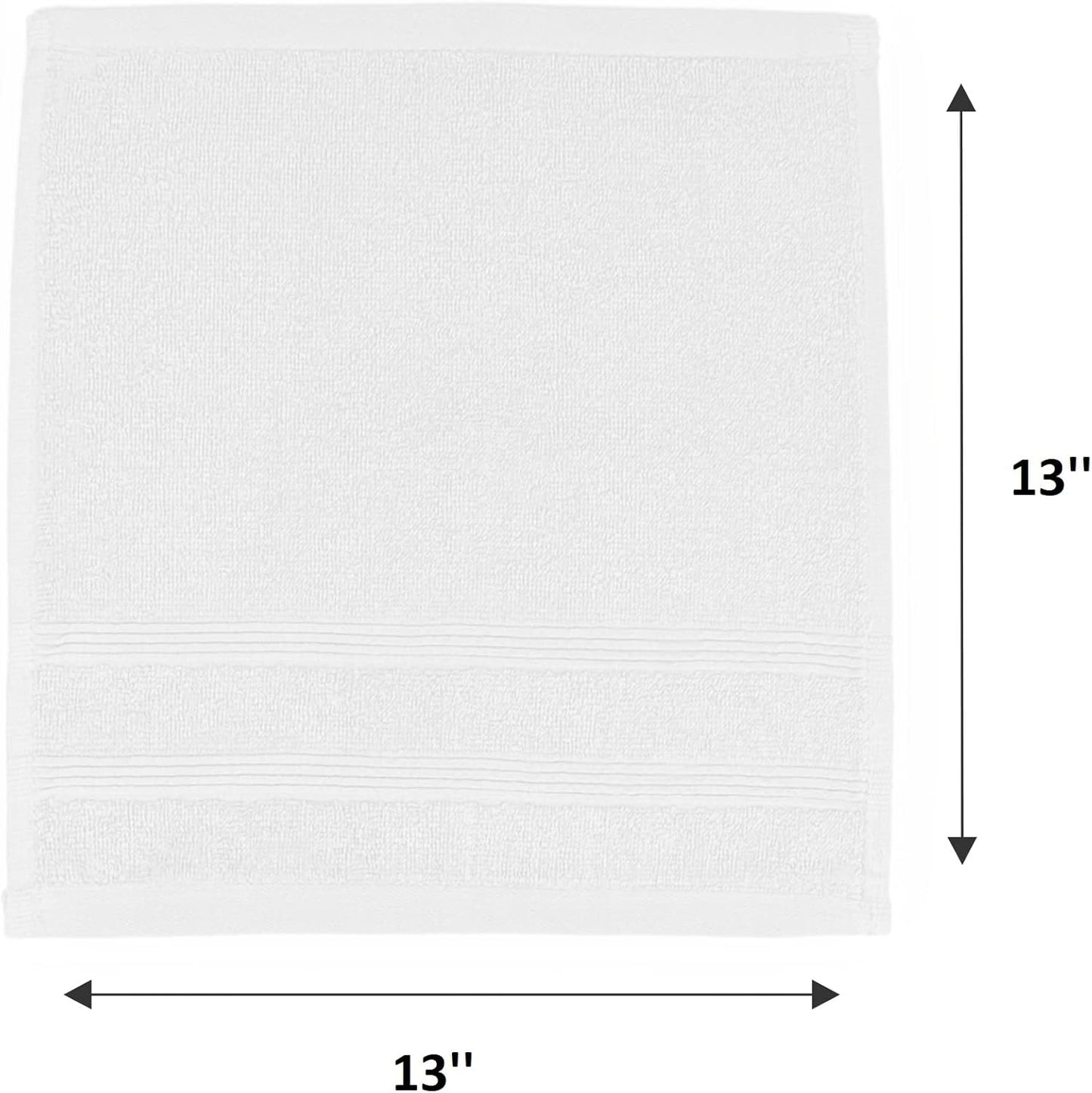 Kaufman - Premium Washcloth Set of 72 (13x13 Inches) 100% Cotton Ring Spun, Highly Absorbent, Durable and Ultra Soft Feel Wash Cloths Essential for Bathroom, Spa, Gym, and Face Towel (72PK)