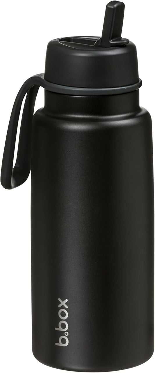 b.box Triple Insulated 34oz Water Bottle w/Stainless Steel Straw. 46 Hours Cold. Leak Proof Tumbler with Lid and Straw for Travel, Gym & School. BPA Free Sports Water Bottles.