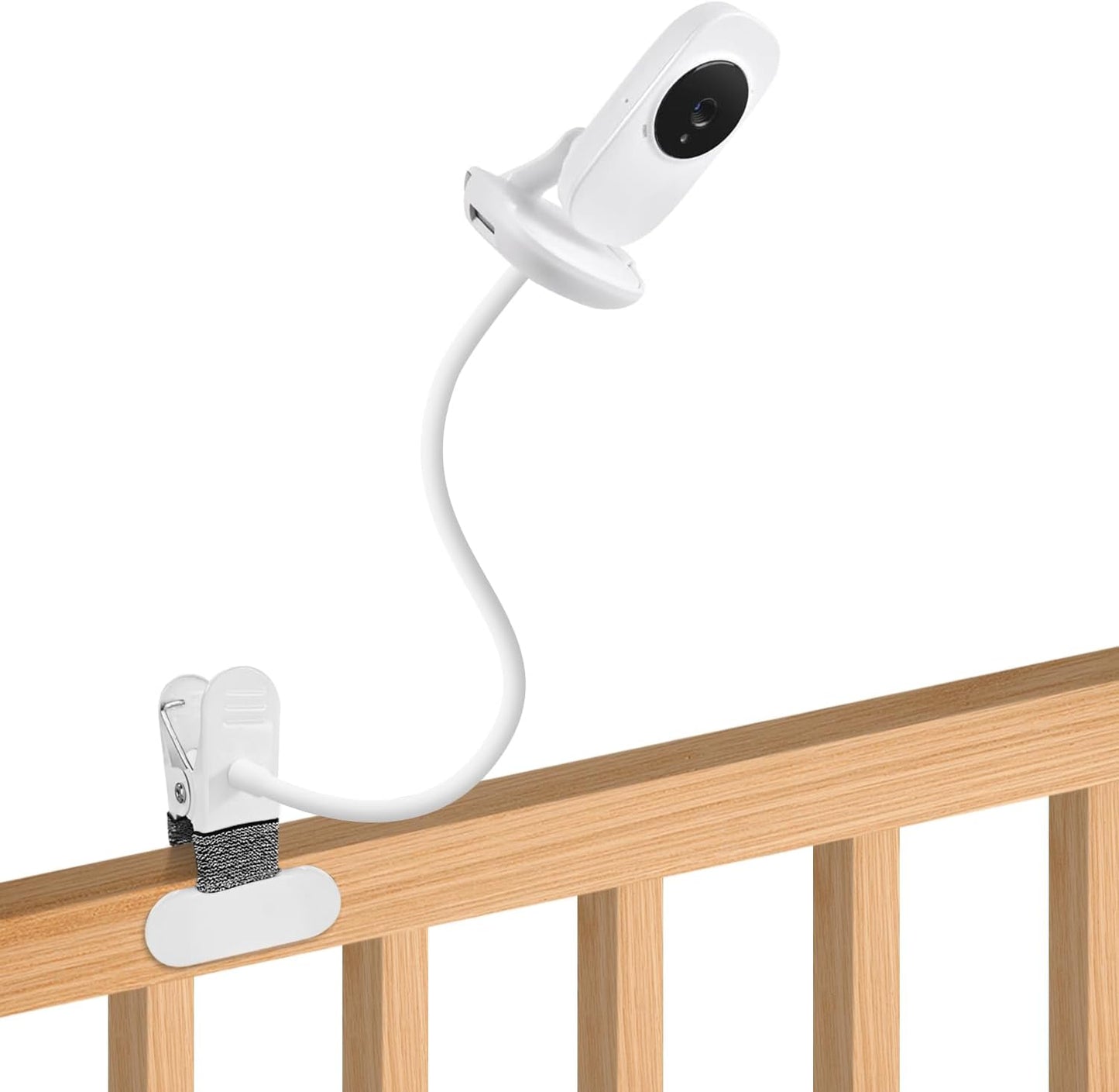 15.7 inches Baby Monitor Mount Compatible with VTech VM819 Baby Monitor Camera,Flexible Clip Clamp Mount Stand Long Gooseneck Arm Without Tools or Wall Damage