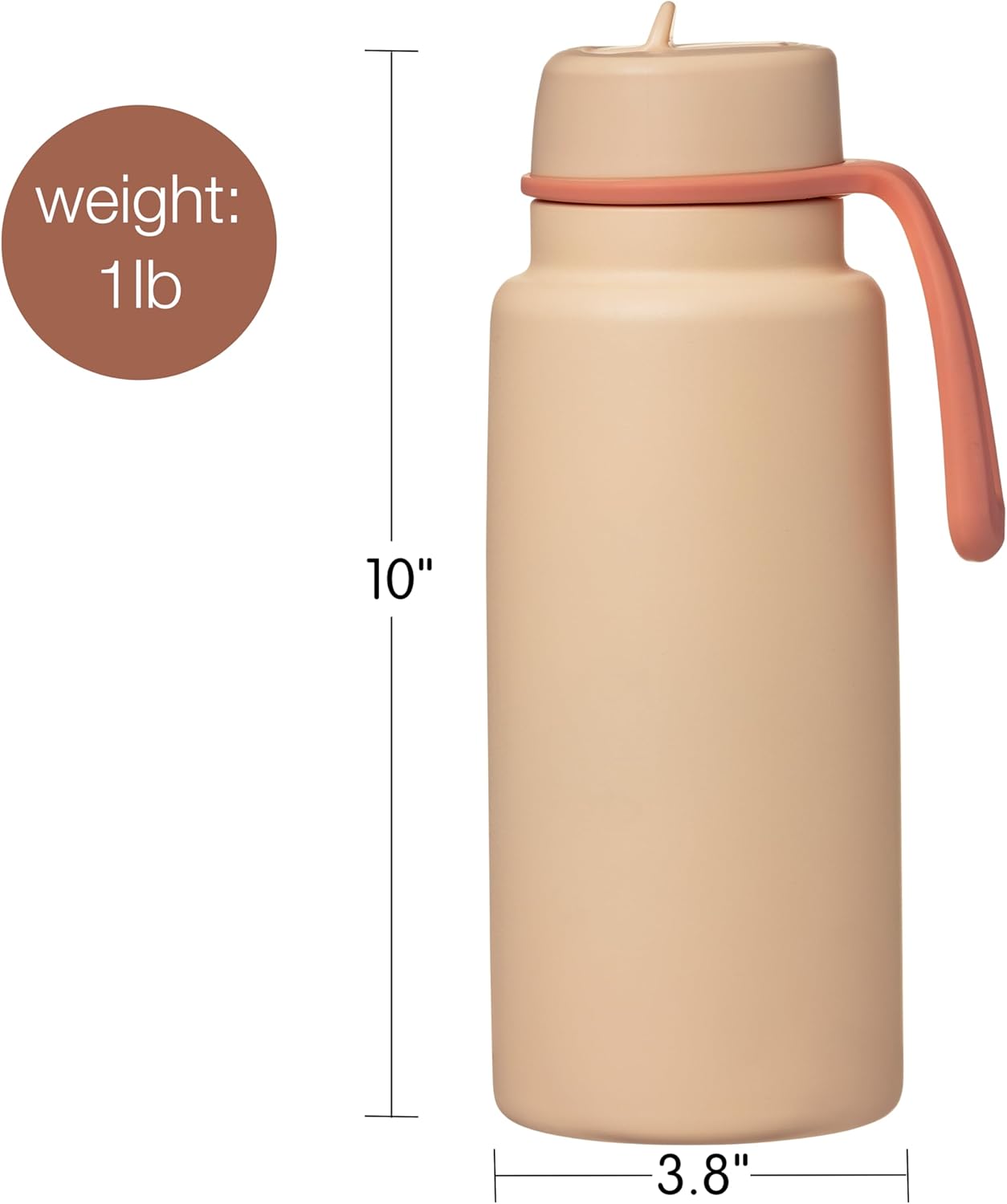 b.box Triple Insulated 34oz Water Bottle w/Stainless Steel Straw. 46 Hours Cold. Leak Proof Tumbler with Lid and Straw for Travel, Gym & School. BPA Free Sports Water Bottles.
