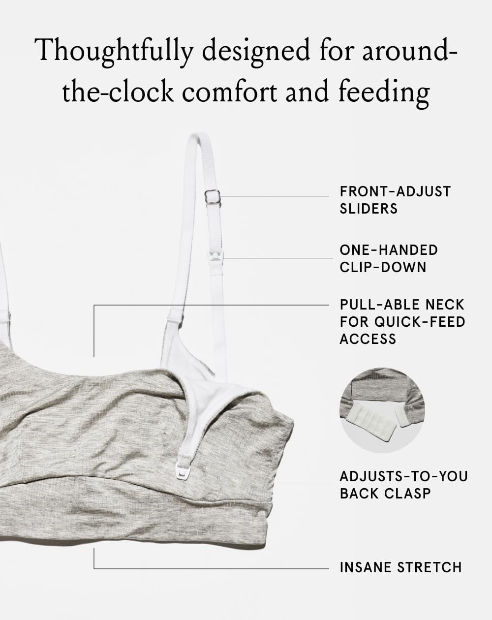 Bodily Everything Bra for Pregnancy, Nursing & Breastfeeding, Soft, Stretchy, Maternity & Sleep Bra with Nursing Access