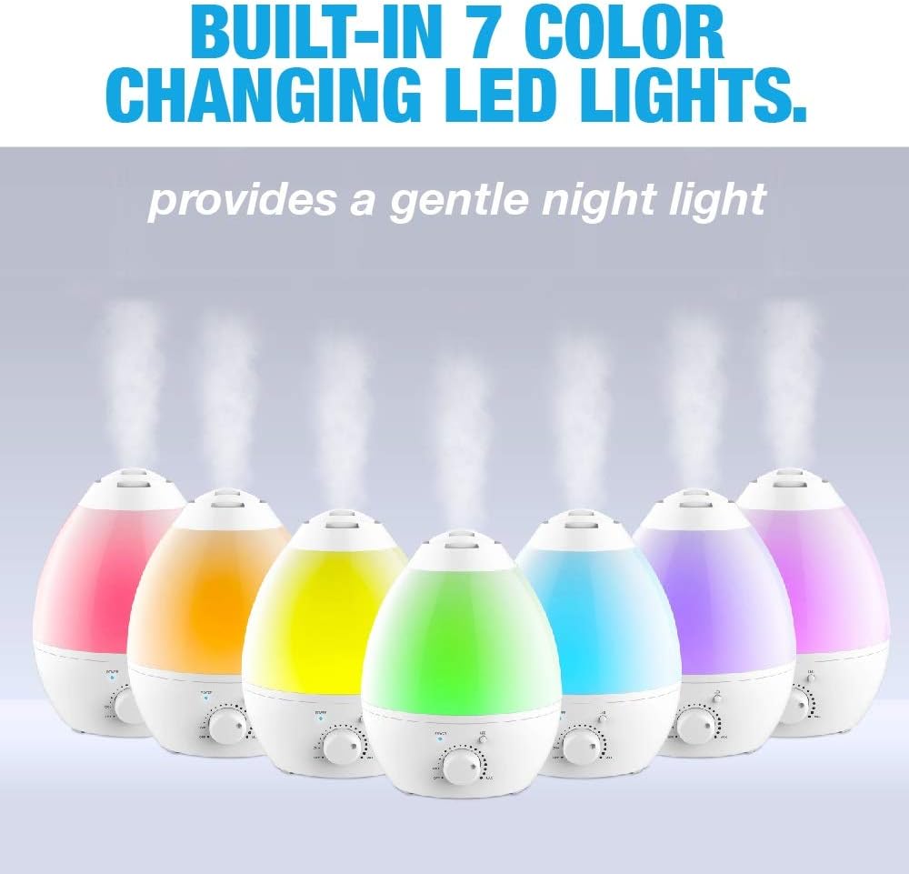 Bell+howell 7 Led Color Changing Humidifer With Aroma Diffuser, 3.8 lb