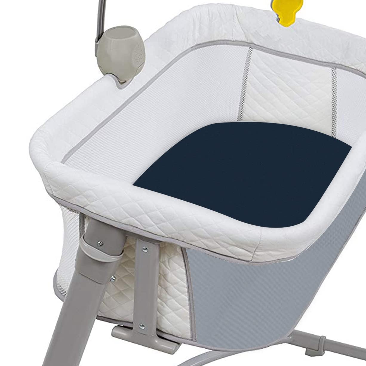 CaSaJa Navy 3 Pack Bassinet Sheet Set, Silky Soft Handfeel with Comfy Napping Surface for Baby Boy and Girl, Flexible Fits Various Kinds of Cradle and Bessinet Mattress Up to 15" x 30" and Breathable
