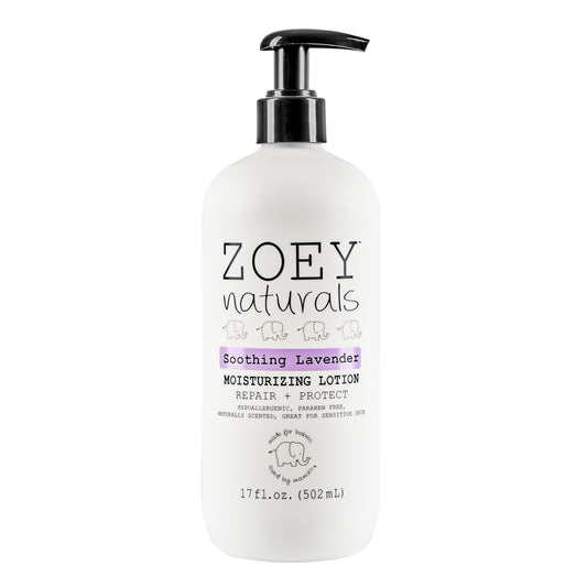 Zoey Naturals Lavender Moisturizing Lotion for Babies – Hypoallergenic, Gentle & Natural for Kids with Sensitive and Dry Skin – Aloe, Avocado & Shea – Made in USA – 17 fl oz