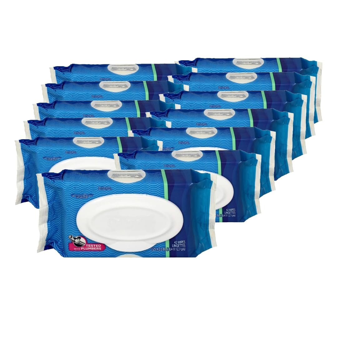 Quality Assortment | Flushable Wipes: 14 Packs of 42-588 Cotonle Flushable Wet Wipes Plus 100 Prep Cleaning Wipes, Bulk Pack, Septic Safe, With Snap Close Resealable Top