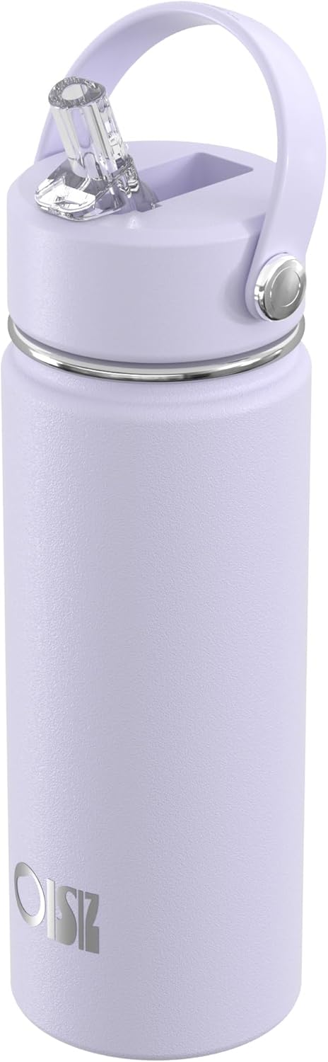 OISIZ 18oz Kids Water Bottle with Straw Lid, Vacuum Insulated Water Bottle 316 Stainless Steel Water Bottles for Kids for School, Leakproof Water Bottle, BPA Free and Keep Cold for 24 Hours