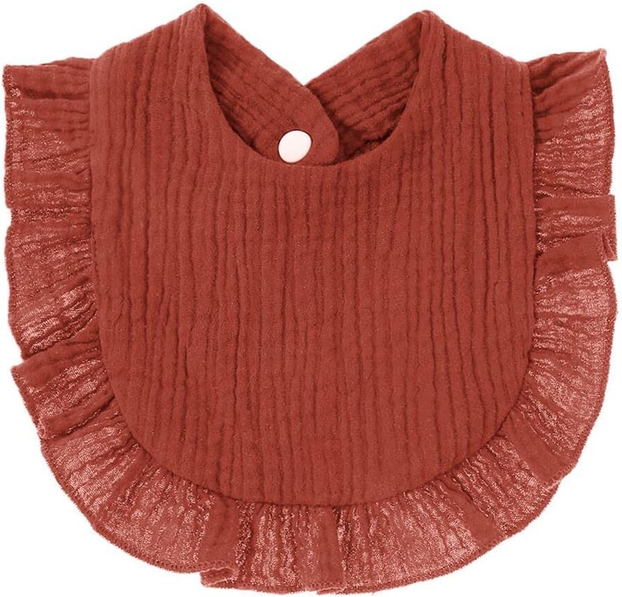 4 PACK Solid Muslin Baby Drool Bibs Set for Unisex Boys Girls Cotton Adjustable Teething Feeding Drooling Bibs