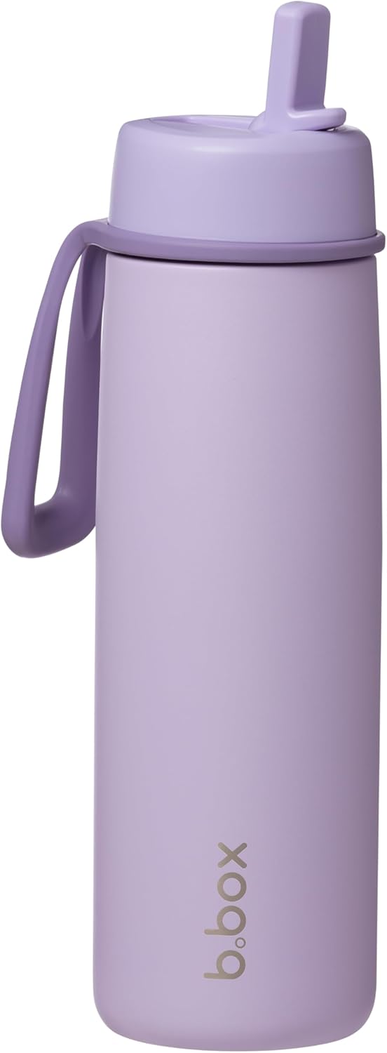 b.box Triple Insulated 23oz Water Bottle w/Stainless Steel Straw. 44 Hours Cold. Leak Proof Tumbler with Lid and Straw for Travel, Gym & School. BPA Free Sports Water Bottles.