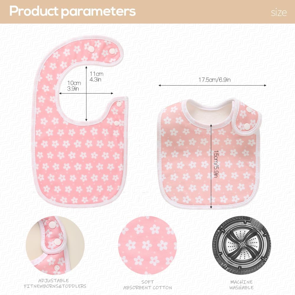 Pack of 6,Baby Bibs,Unisex,Soft and Absorbent,Adjustable,Easy to Use