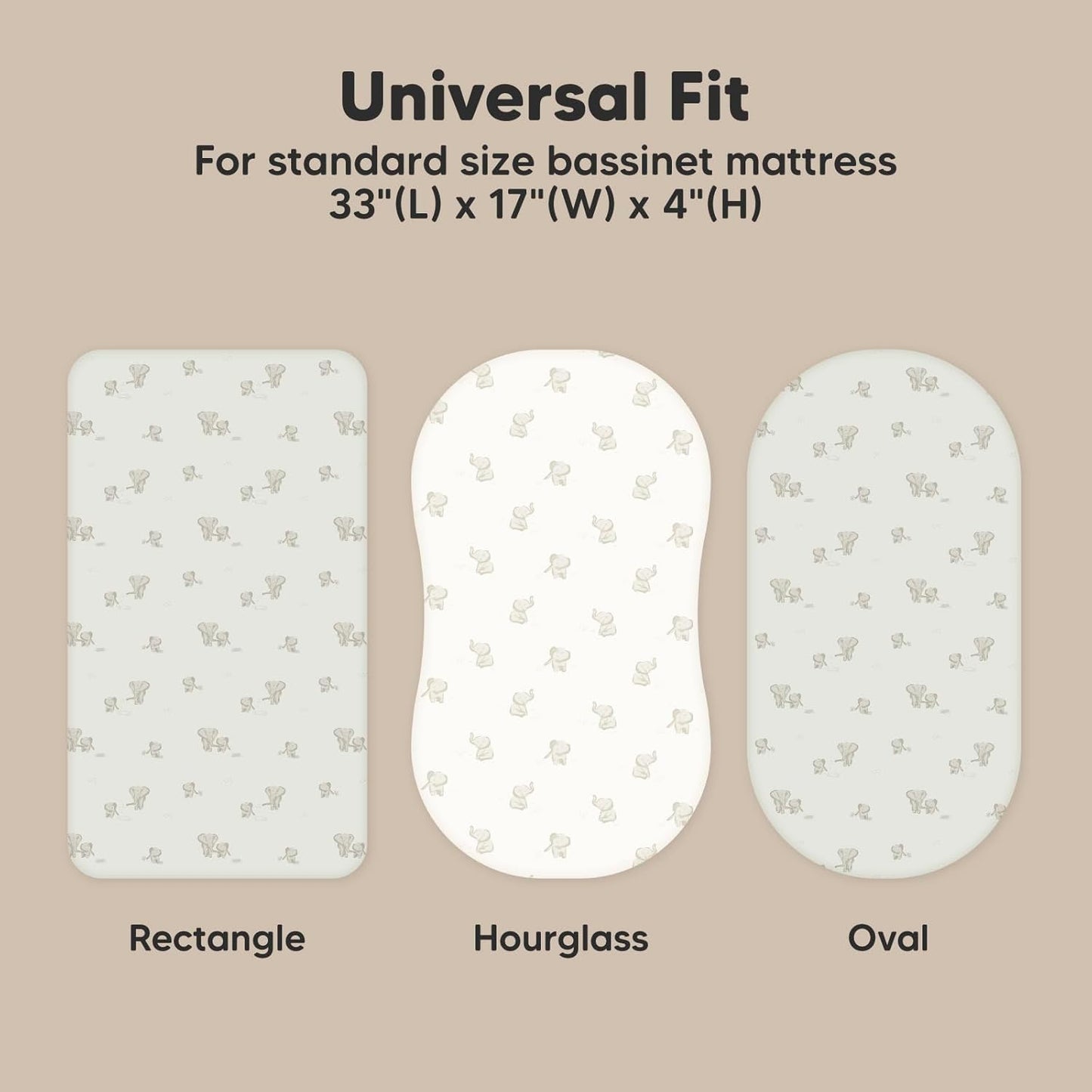 2-Pack Organic Bassinet Sheets for Girls, Boys - 100% Cotton Bassinet Mattress Sheets Compatible with Halo Bassinest Swivel Sleeper, Graco, Baby Delight, Chicco, Unisex Fitted Bassinet Sheets (Elly)