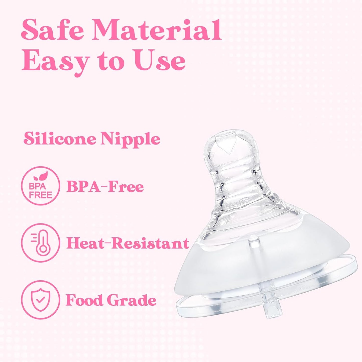 LittleForBig Silicone Soft Touch Adult Bottle Nipples Replacement Teat Compatible with LittleForBig Bottles - Lip Care Bottle Nipples for Adults 3-Pack