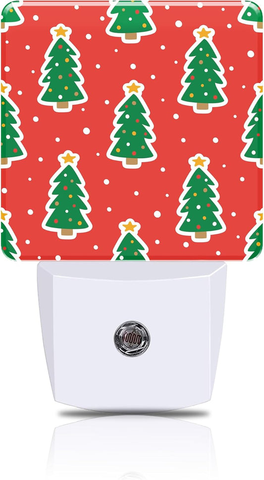 Christmas Trees Night Light, Plug-in Nightlight with Dusk to Dawn Auto Sensor for Home Bedroom Bathroom Hallway Kitchen 0.5W Sleep Friendly Led Lamp for Women Men