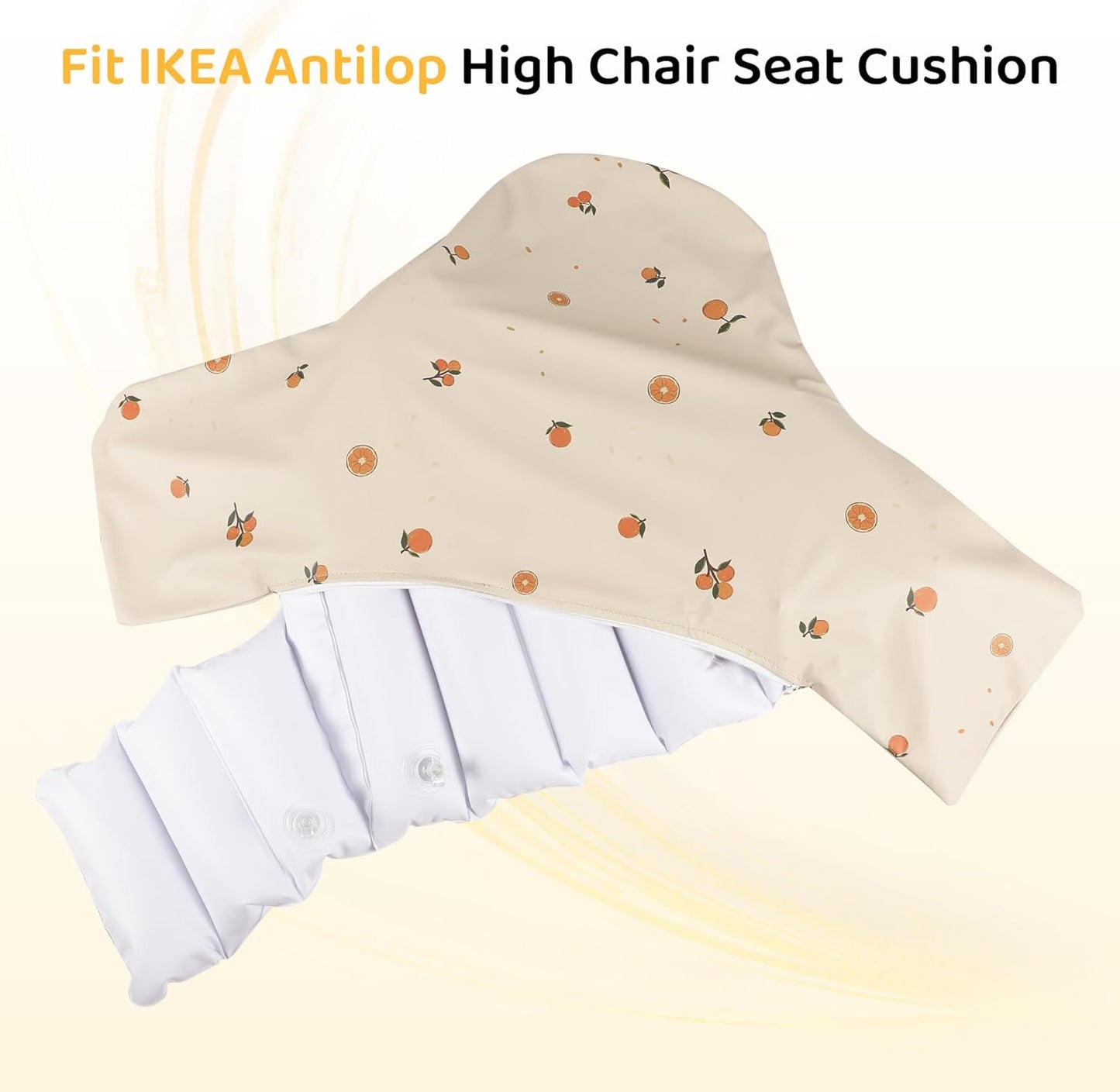 High Chair Cushion with Cover Pad for IKEA Antilop Babies Toddlers Inflatable & Reversible Built-in Inflatable Cushion