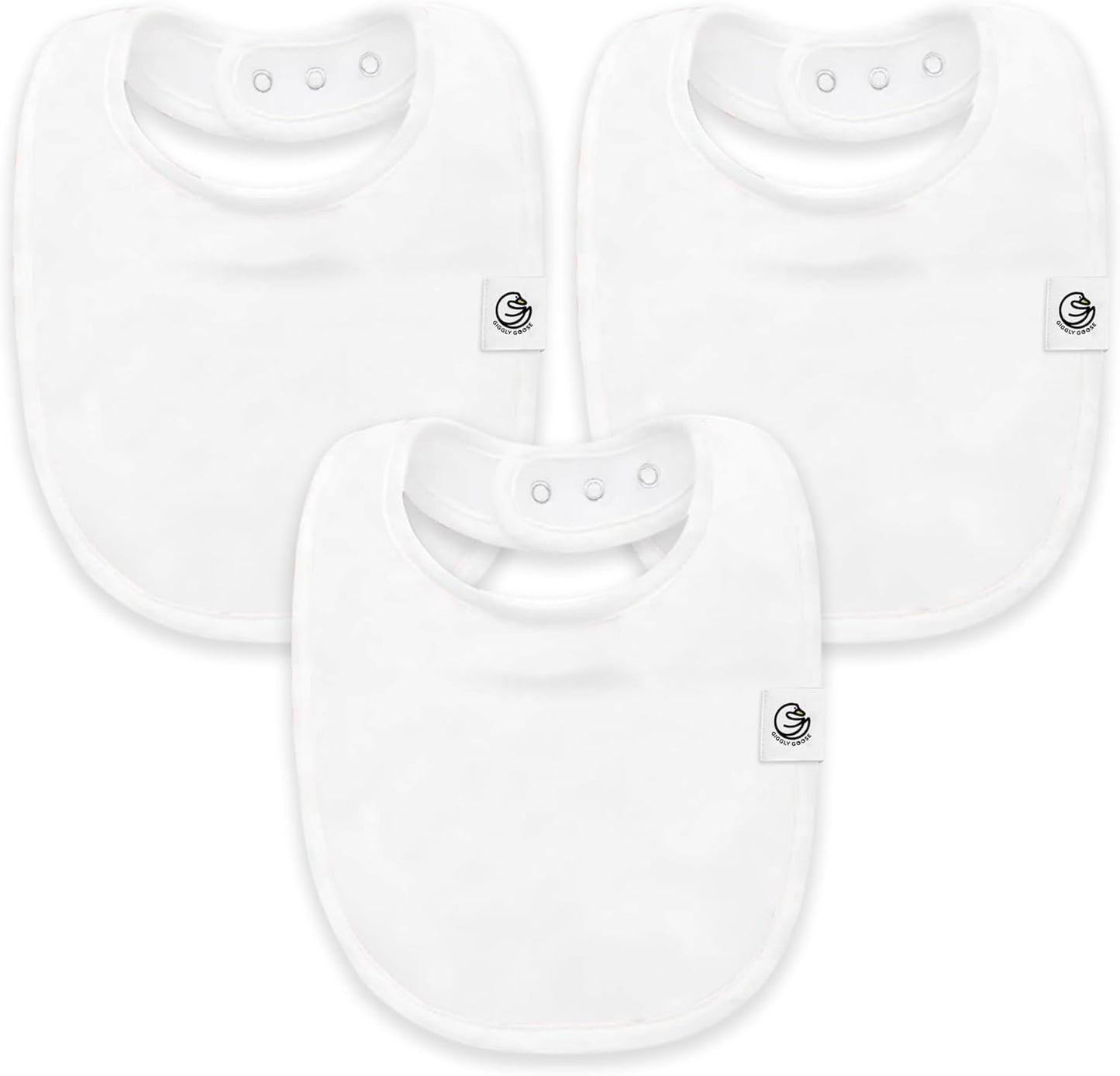 3 Pack Baby Bibs for Boys & Girls | Cotton, Absorbent Drooling & Teething Bib | Thick, Adjustable Snap-on