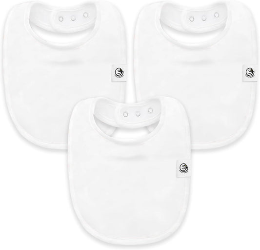 3 Pack Baby Bibs for Boys & Girls | Cotton, Absorbent Drooling & Teething Bib | Thick, Adjustable Snap-on