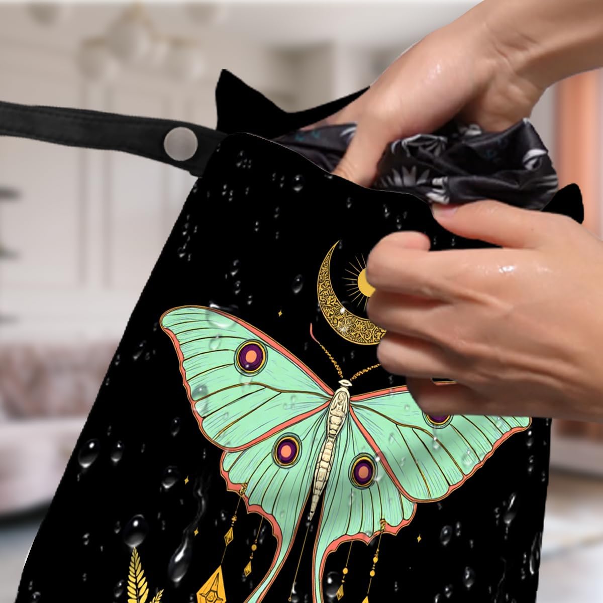 4Pack Witchy Gifts Boho Wet Bag Waterproof Reusable Wet Dry Bag for Swimsuit Diaper Sun Moon Star Butterfly Floral Travel Yoga Toiletries Gift for Women Mom Birthday Christmas Halloween