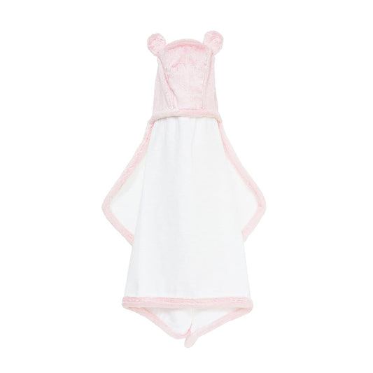 Little Giraffe Luxe Baby Towel with Ears, 24" x 41", Pink