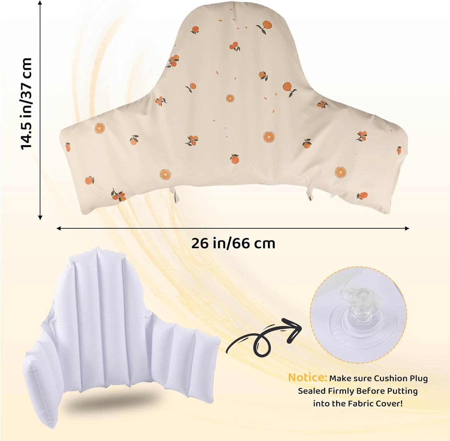 High Chair Cushion with Cover Pad for IKEA Antilop Babies Toddlers Inflatable & Reversible Built-in Inflatable Cushion