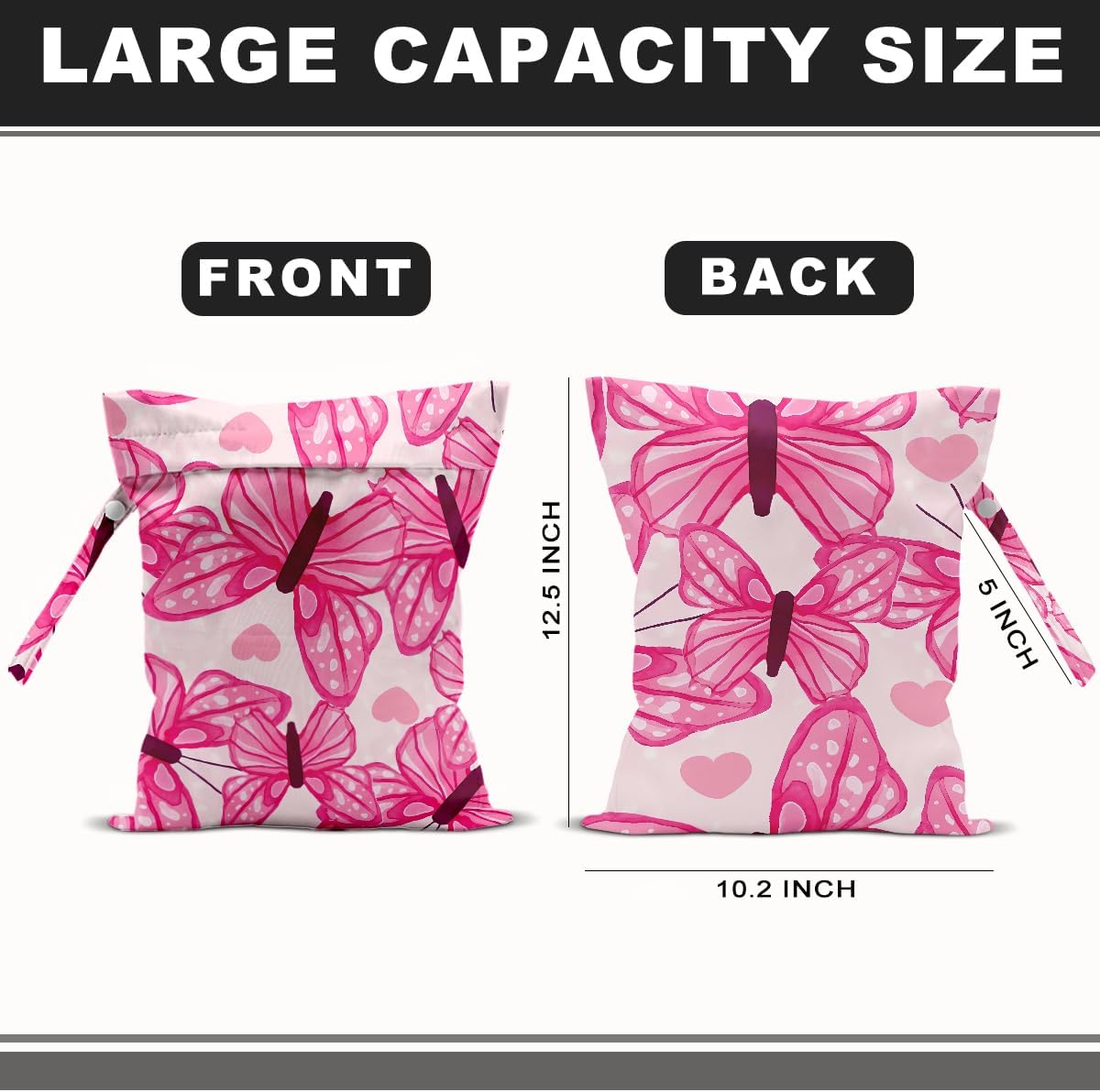 Butterfly Gifts for Women, 2Pcs Butterfly Print Wet Bags, Wet Dry Bag Reusable Zipper Pouch for Swimsuit, Diapers, Beach, Dirty Yoga Gym Clothes, Toiletries, Waterproof Birthday Gifts