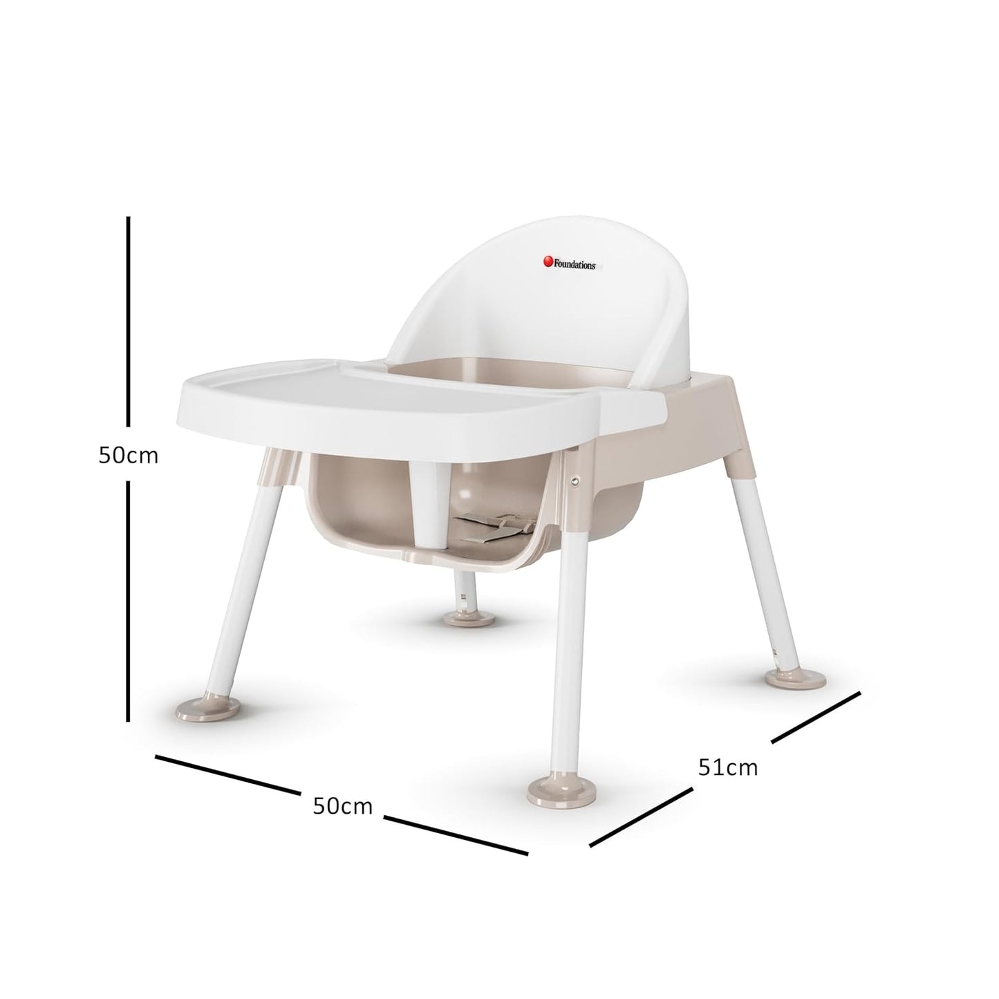 Foundations Secure Sitter Feeding Chairs Multipack, No-Tip Feet, 3-Point Adjustable Harness, Removable Tray, Easy to Clean, Stackable Feeding Chairs, 3 Pack (7 inch)