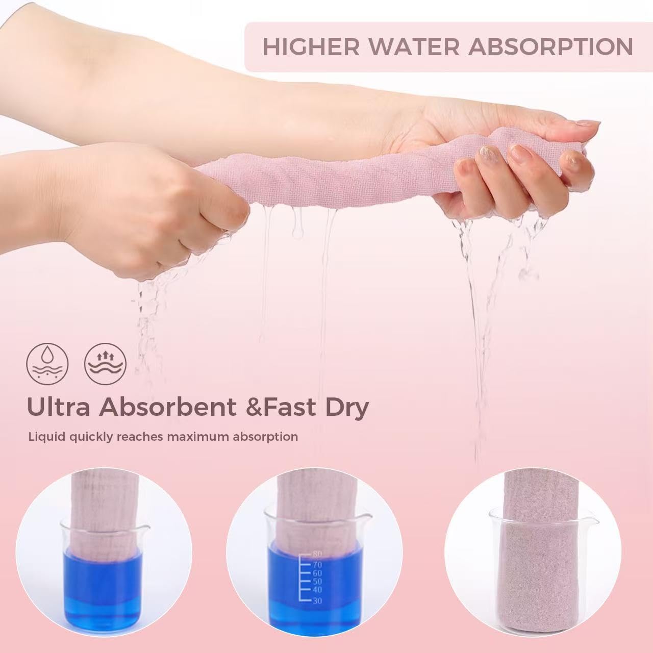 Baby Muslin Washcloths,Natural Purified Muslin Cotton Baby Wipes 6 Layer Absorbent Soft Newborn Baby Face Towel for Sensitive Skin,Baby Registry as Shower 5 Pack 10x10 inches