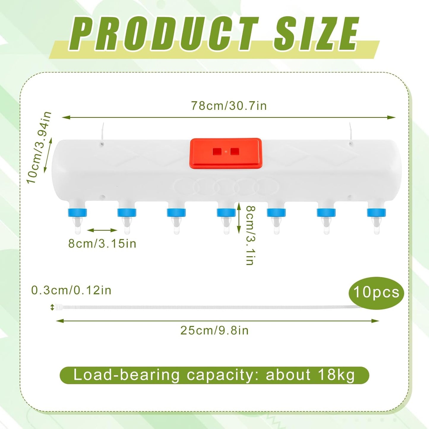 7 Pacifier Small Animal Milk Feeder 10 L / 338.18oz Puppy Lamp Goat Milk Feeder Farm Water Bottle Dispenser Animal Drinking Equipment for Professional Breeding