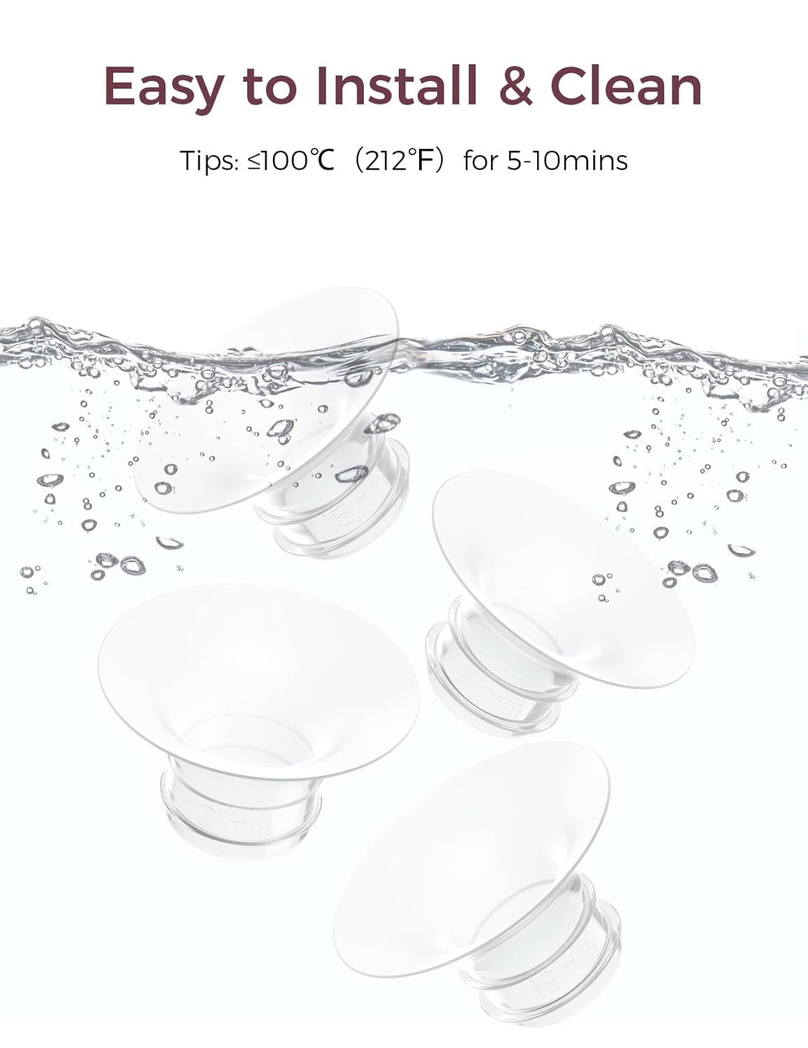 Momcozy Original Replacement Accessories for M5| M6| M9, Food-Grade Silicone & BPA Free, Original Breastfeeding Parts, Inserts 21mm, 4 Pack