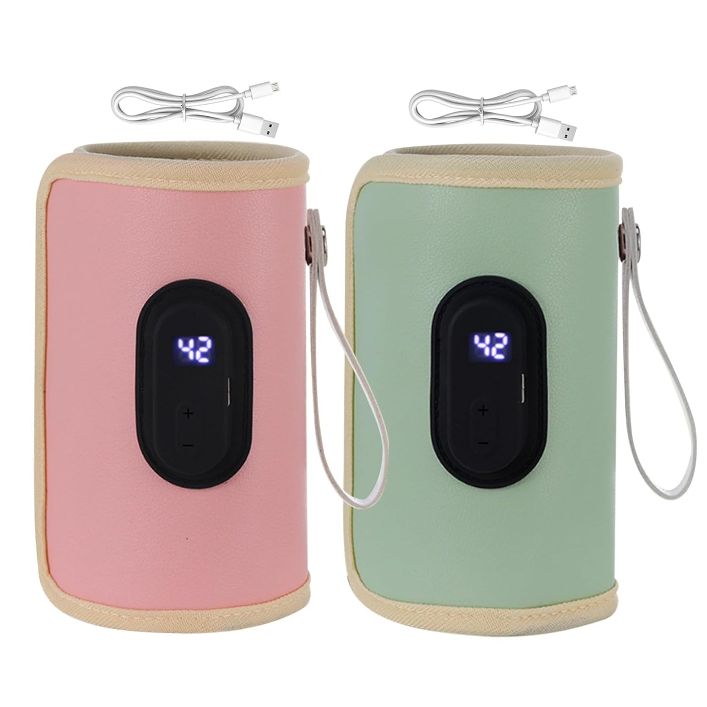 Portable Bottle Warmer 18W Quick Heating Baby Bottle Warmer Temperature Adjustable USB Baby Bottle Heater for Home Family Travel Green, Portable Bottle Warmer