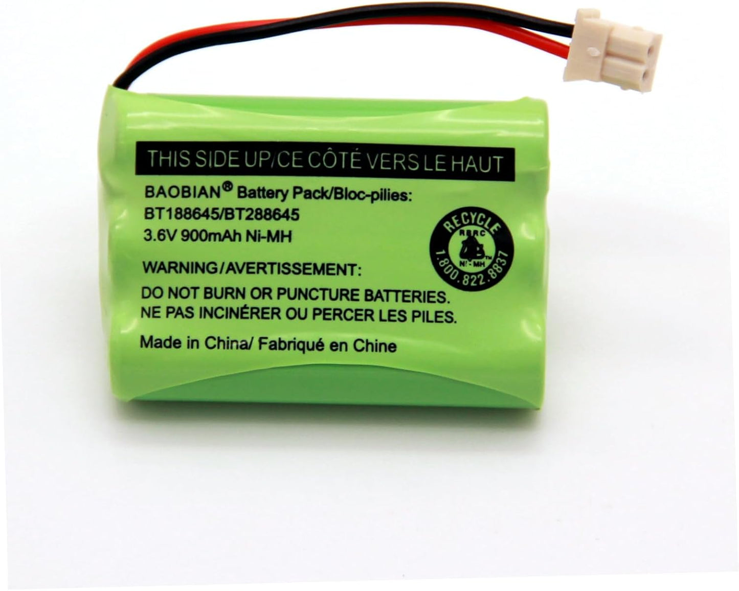 BT188645/BT288645 Battery Pack 3.6V 900mAh Ni-MH Compatible with VTech VM312 VM3251 VM3252 VM3261 Motorola MBP481 MBP482 MBP483 Digital Video Baby Monitor
