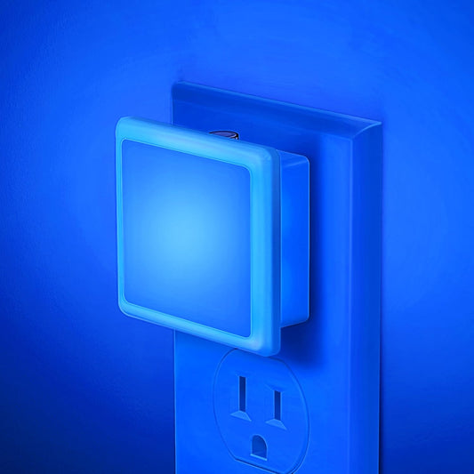 Blue Night Light,JandCase Blue Nightlight[2 Pack],0.3 Watt LED Night Light with Dusk-to-Dawn Light Sensor,Plug in Nitelight for Gaming Room,Bedroom,Corridor,Hallway,Non-dimmable