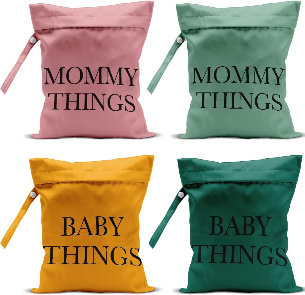 New Mommy Essentials New Mom Gifts 4 Pack Cute Wet Bag Waterproof Reusable Wet Dry Bag for Swimsuit Clothes Cloth Diaper Travel Beach Pool Yoga Gym Toiletries Travel Birthday Christmas Accessories