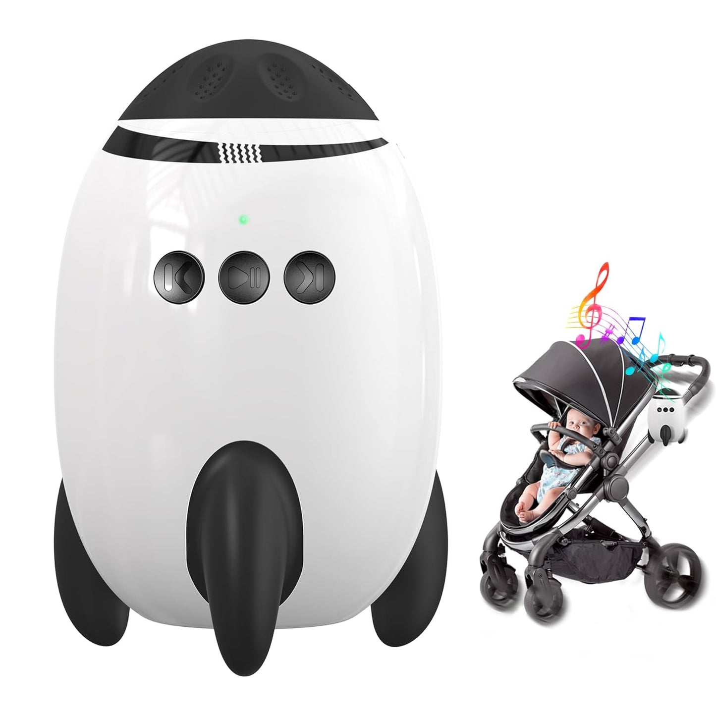 QNHMPW Baby Rocker, Baby Vibrating Soother Gently Rocks Any Stroller or Pram, White Noise Sound Machine Baby with 11 Sounds, Adjustable Speed, Baby Sleep Aid Newborn Essentials Must Haves Gifts