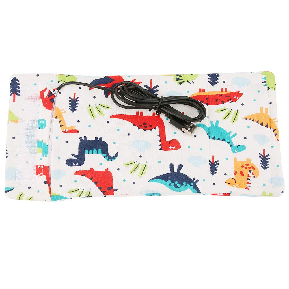 USB Baby Feeding Bottle Warmer Portable Cartoon Milk Bottle Travel Heater Portable Milk Bottle Heating Warmer Compatible with Many Kinds of 5V 2A USB Devices(Dinosaur, 12)