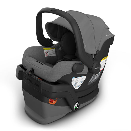 UPPAbaby Mesa V3 Infant Car Seat - Easy Installation + SmartSecure Technology - Attaches to Stroller | Base + Infant Insert Included - Greyson (Charcoal Mélange)