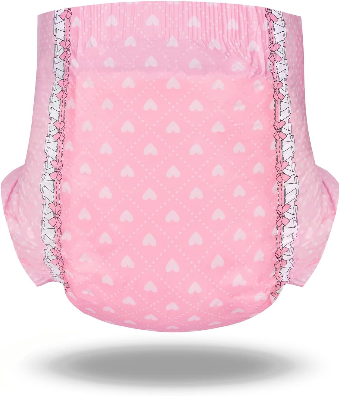 Littleforbig Printed Adult Brief Diapers 10 Pieces - Blushing Baby Pink(XL)