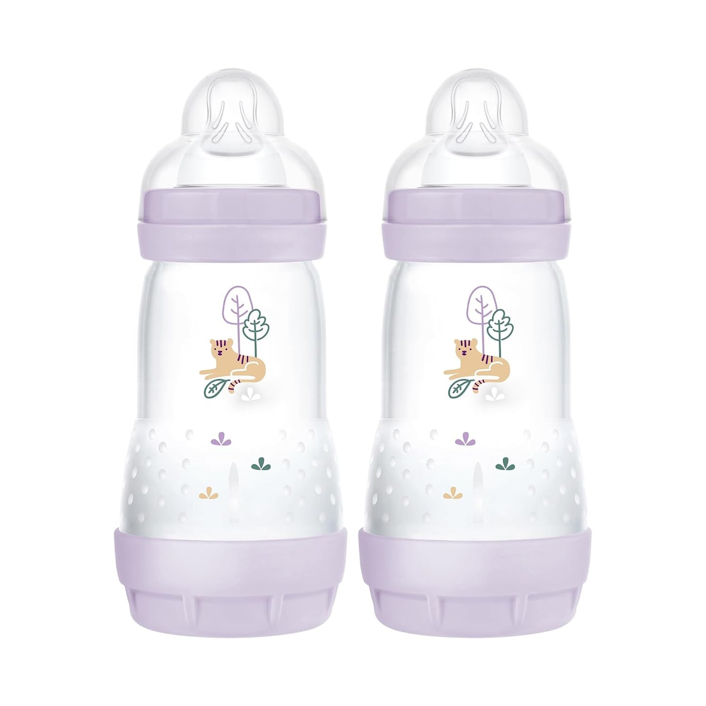 MAM Easy Start Anti-Colic Baby Bottle 9 oz, Medium Flow, Breastfeeding-Like Silicone Nipple Bottle, Reduces Colic, Gas, & Reflux, Easy-to-Clean, BPA-Free, Vented Baby Bottles for Newborns, 2+ Months