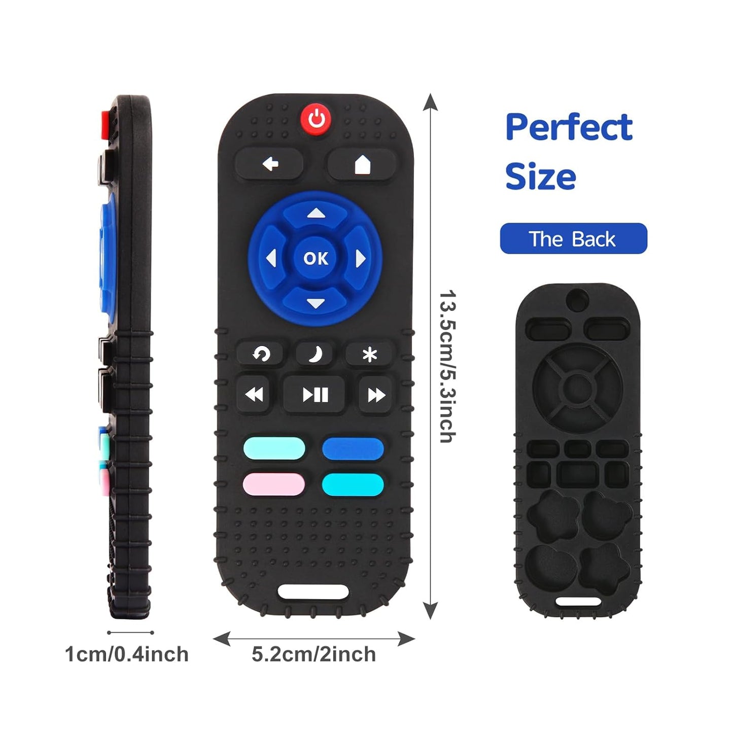 Hooku Silicone Teething Toys for Babies 0-6 Months, Teethers for Babies 6-12 Months, Remote Teether for Baby, Sensory Toys for Babies, Baby Chew Toys